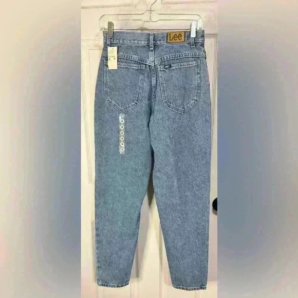 NWT Y2K Lee Relaxed Fit Tapered Mom Jeans 9med MediumWash Denim Vintage - Picture 2 of 11